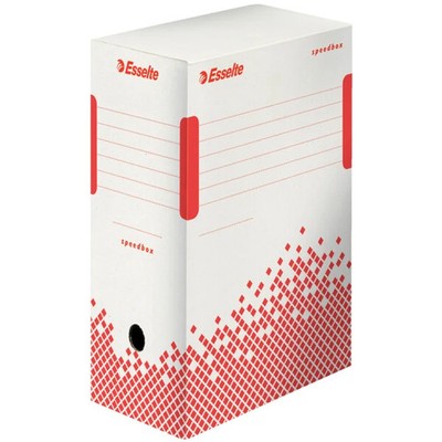Esselte Archiv-Schachtel SPEEDBOX, DIN A4, weiß/rot,(B)150mm 25 bis 500 Stk