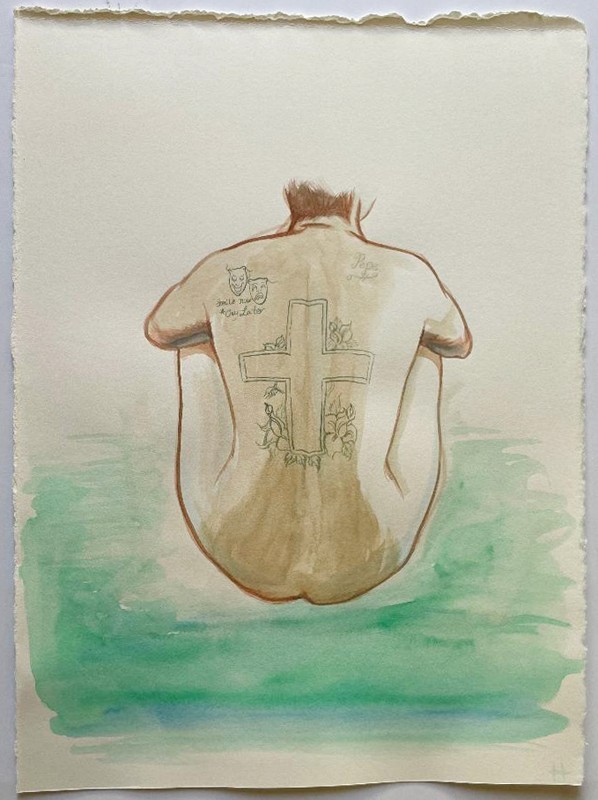 Salomon Huerta Original Watercolor Painting 1998