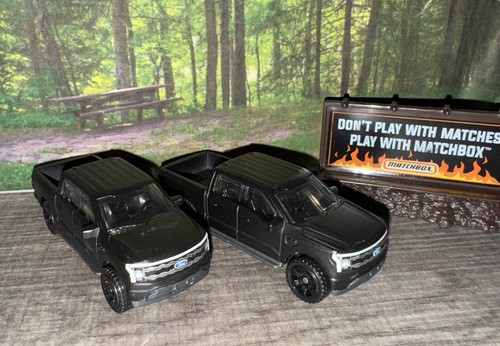 Lot Of 2 Matchbox Ford F150 Quad Cab Pickup Matte Black New LFFP 1:64 Diecast - Picture 4 of 12