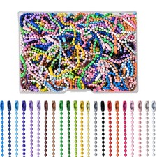 200 Pcs Ball Bead Chain Bulk Keychain 4.7 Inch Metal Dog Tag Small Chains with C