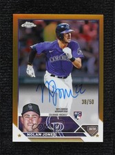 2023 Topps Chrome Rookie Auto Gold Refractor 38/50 Nolan Jones #RA-NJ Auto 15mj
