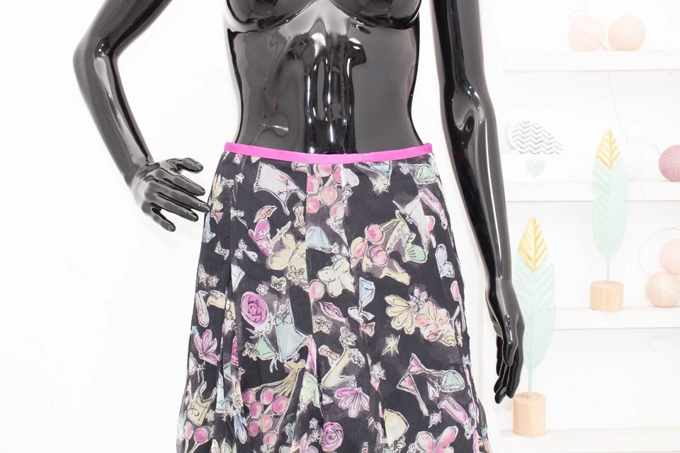 Sonia Rykiel Skirt 100 % Silk Printed Frilled Ruffle A-Line Skirt 36 UK10 - Image 2 of 4