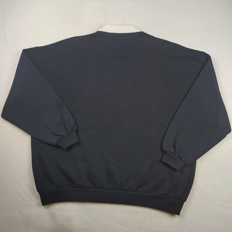 Sudadera De Colección Morning Sun Para Mujer Grande Pequeña Cuello Azul Marino Hecha en Gato EE. UU. 90s Foto 2 de 4