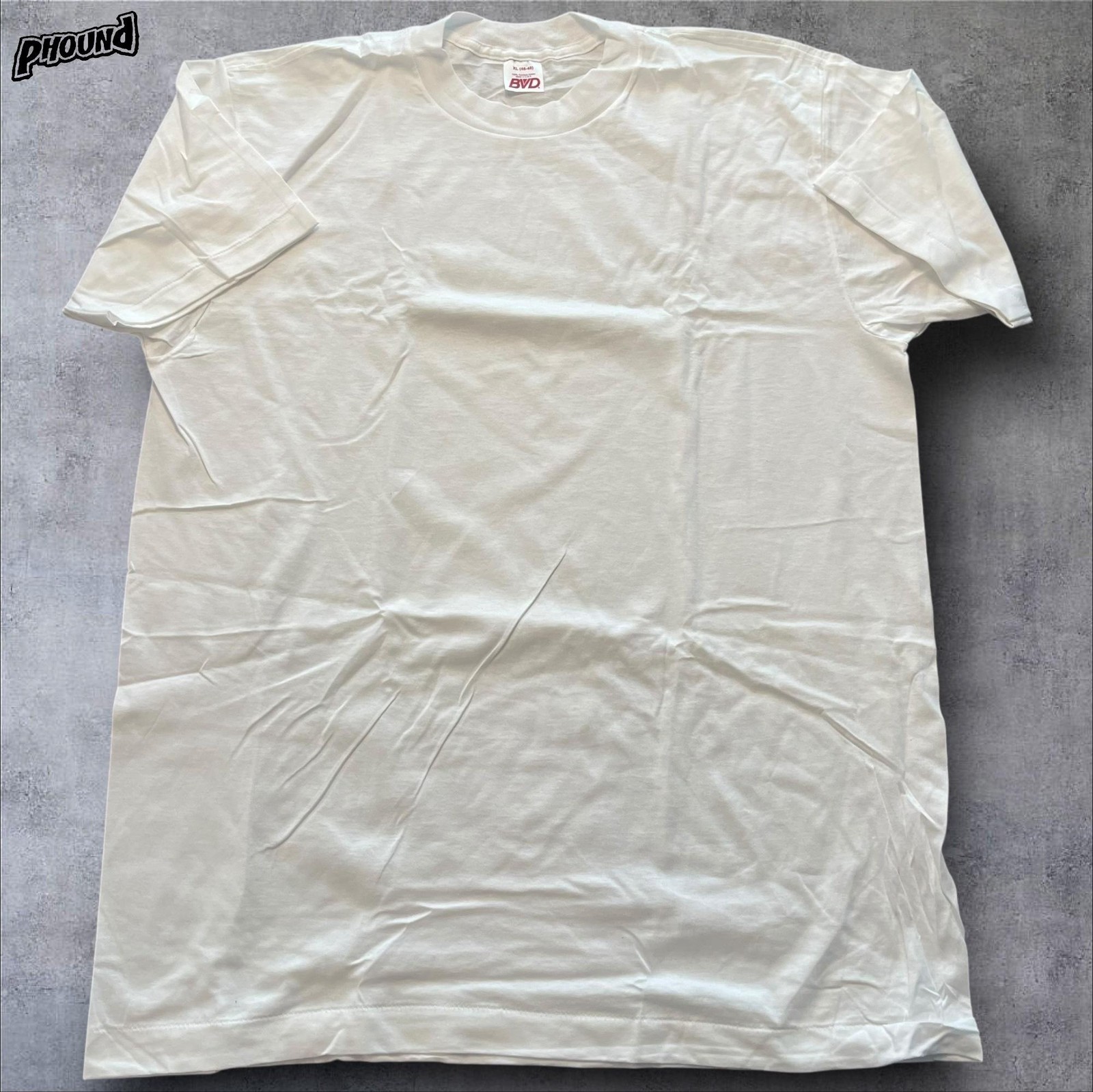 Vintage BVD Shirt Mens XL White Made USA 100% Cotton Blank Crewneck Tee 90s