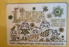 Rara stampa vintage Bilancia zodiacale anni 70 firmata Lori Lorraine Bruns design? Incorniciato