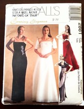 McCall's Pattern 2861 Formal Gown w/Matching Wrap Bridal/Prom/Cocktail/Party