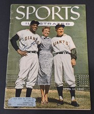Rare 1955 WILLIE MAYS Signed SI Magazine-HOF-GIANTS-Topps Cards-PSA 10 Auto