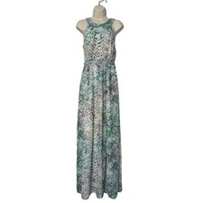Vince Camuto Halter Maxi Dress Multicolor Print Size 8