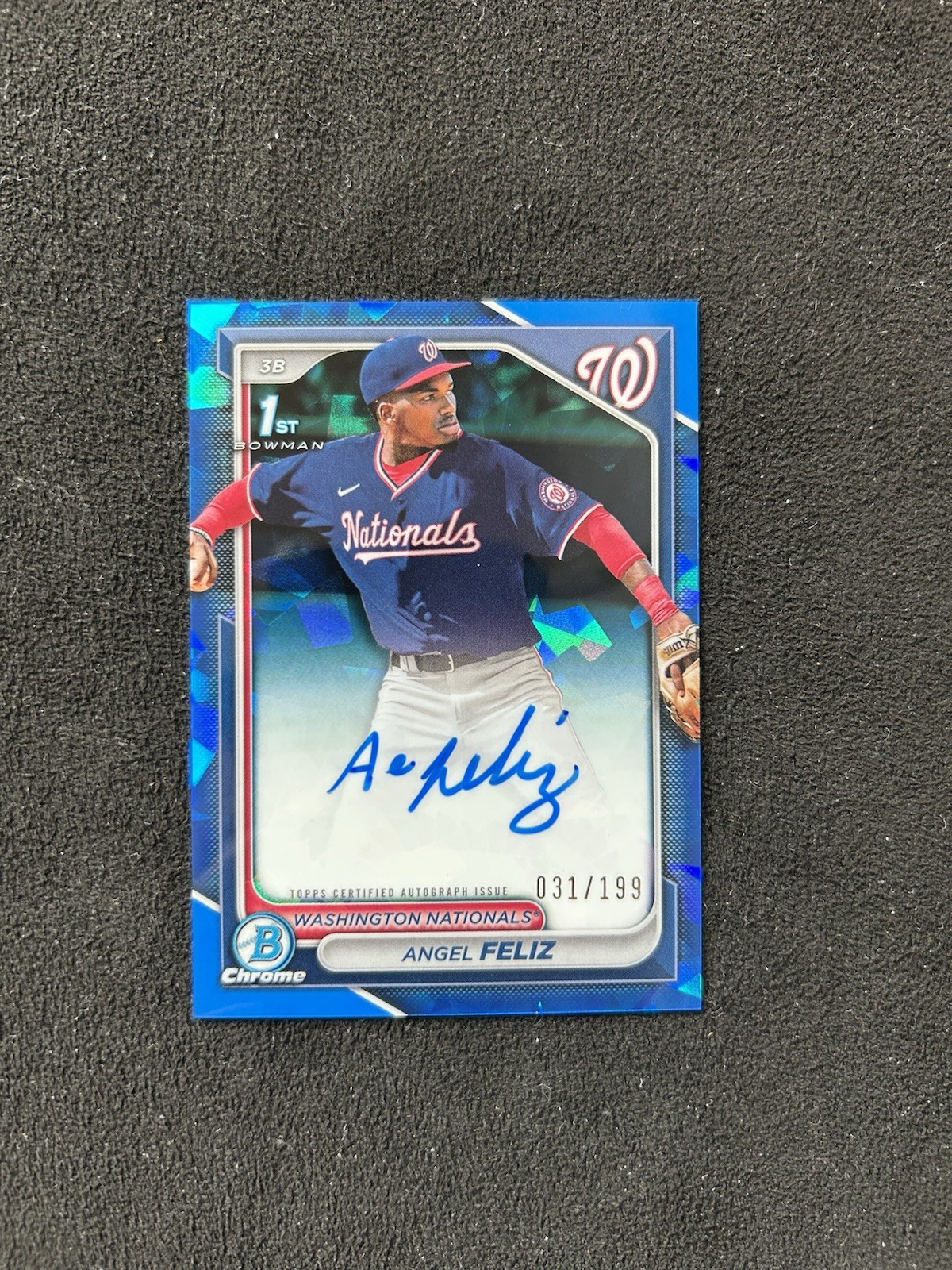 2024 Bowman Chrome Angel Feliz 1st Bowman Sapphire Auto /199 Nationals