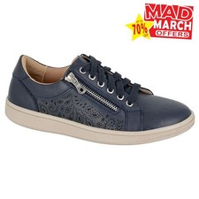 Boulevard Riva Womens Trainers Action Leather Casual Leisure Shoes Navy