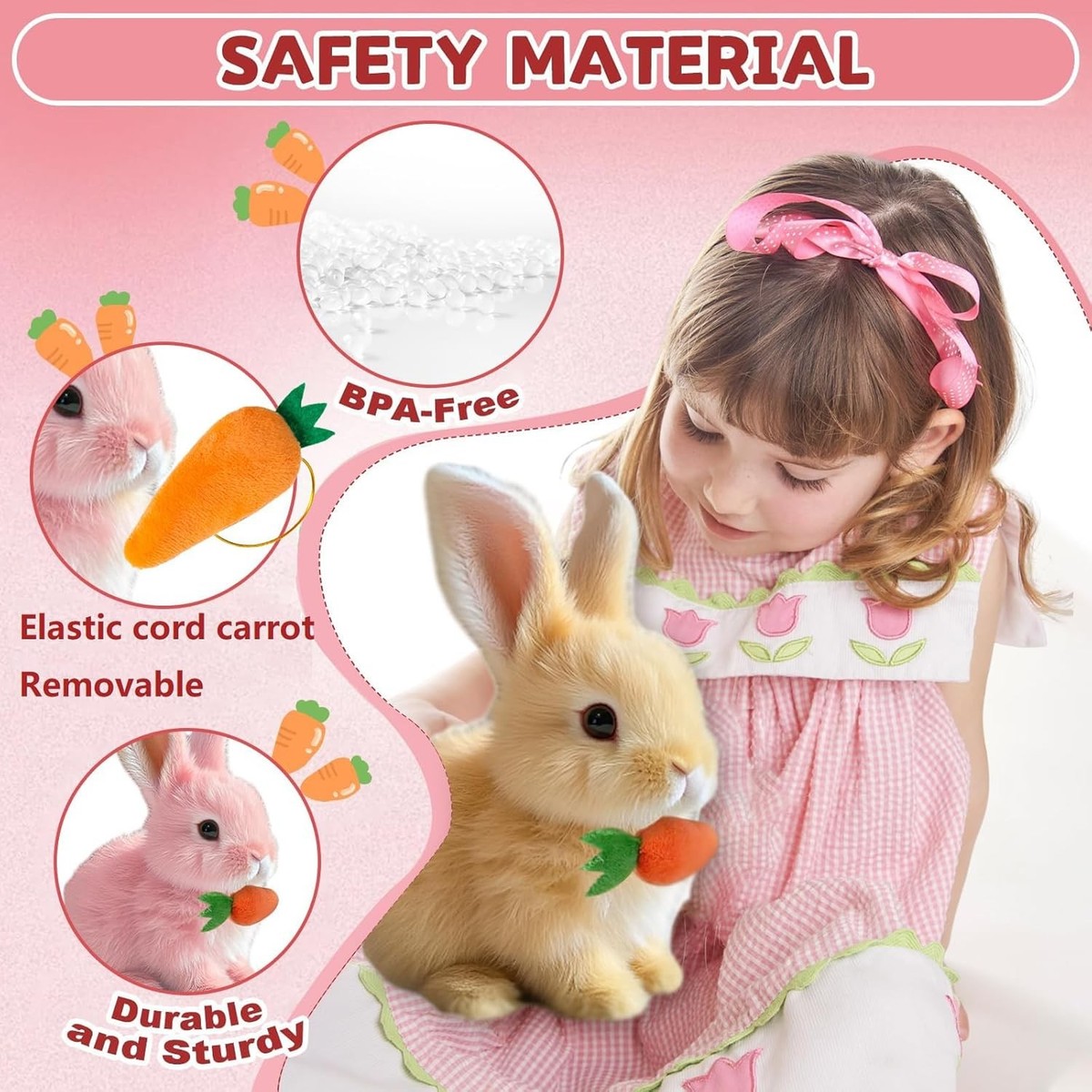 Usper Lapin Interactif Bunny Pal Lapin Robot, Bunnypal Bunby - Mon Lapin Réaliste Interactif Peluche Lapin Realiste, Lapin de paques Jouets en Peluche électronique pour Enfants Usper Lapin Interactif Bunny Pal Lapin Robot, Bunnypal Bunby - Mon Lapin Réaliste Interactif Peluche Lapin Realiste, Lapin de paques Jouets en Peluche électronique pour Enfants
