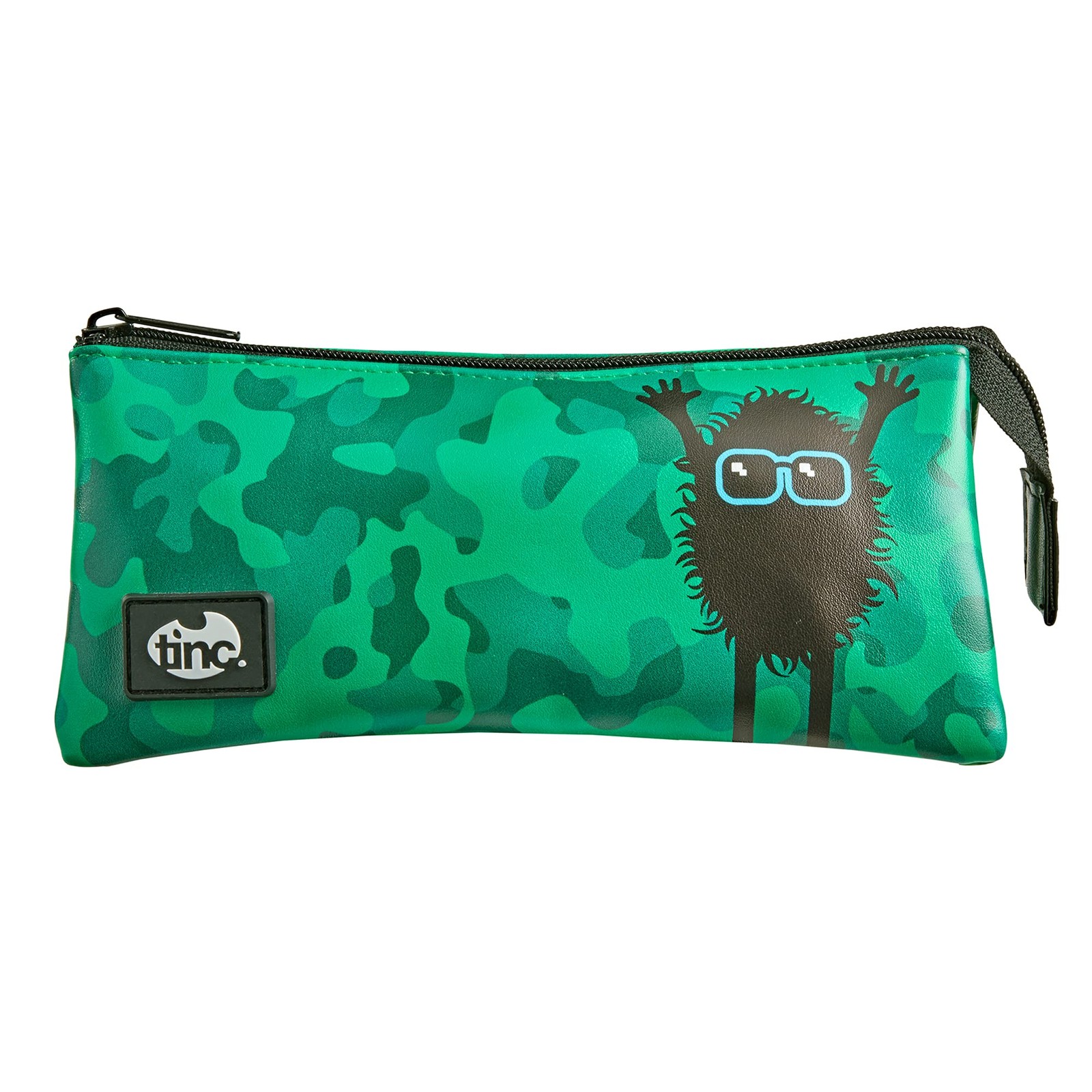 Tinc Green Tri Compartment Pencil Case