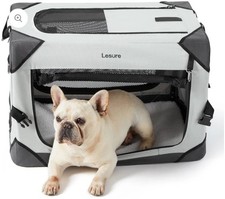 Lesure Collapsible Dog Crate - Portable Travel Kennel for Medium Dog 30x21x21