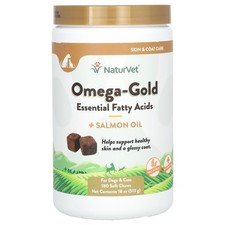 Omega-Gold Essential Fatty Acids Salmon Oil, For Dogs and Cats, 180 Soft Chews,