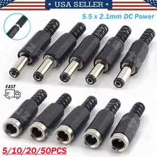 5~50X DC Power Plug 5.5x2.1mm Jack Socket Welding Connectors Adapter Male/Female