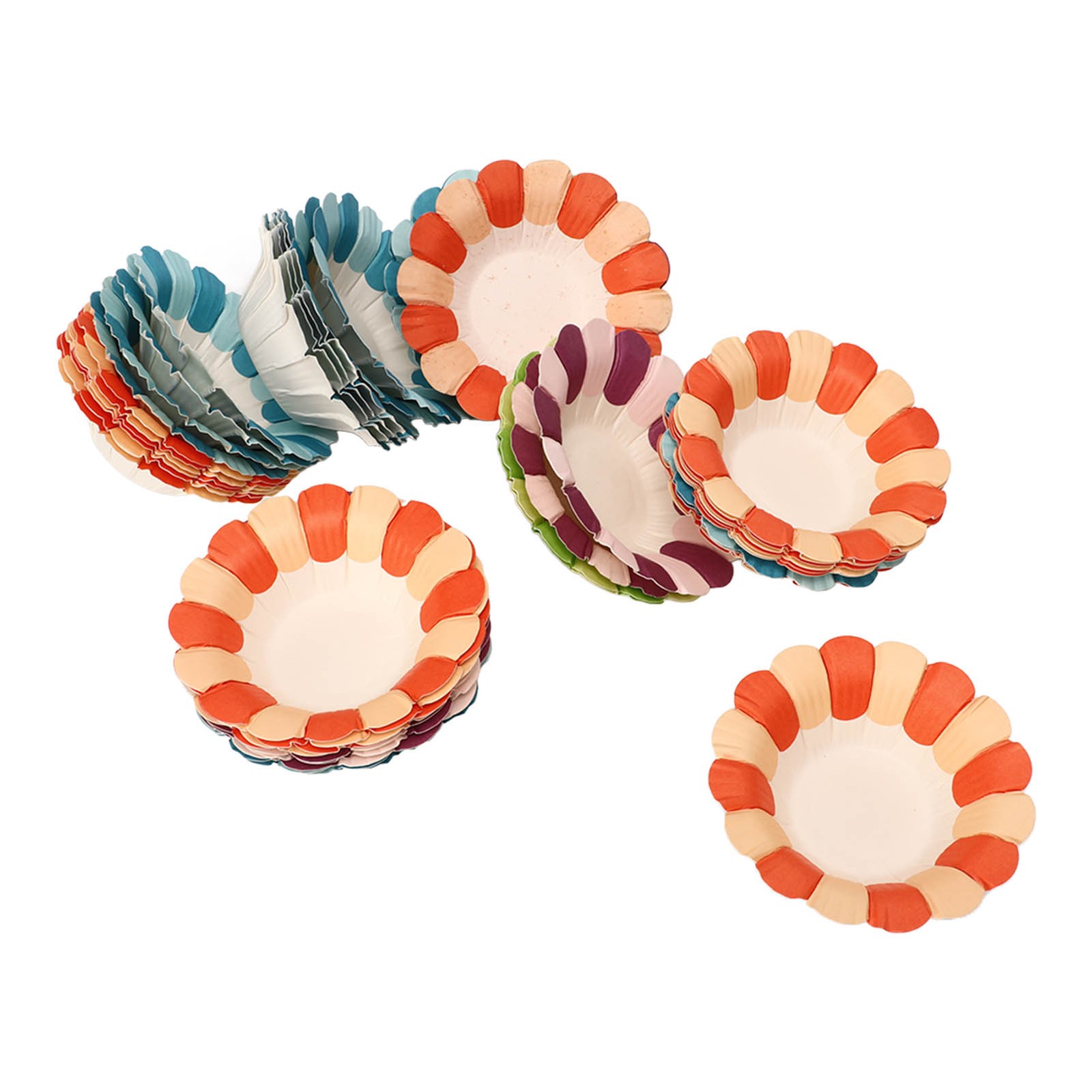 50pcs DIY Petal Paper Bowl For Kids Handcraft Paper Bowls Stackable Safe Eco