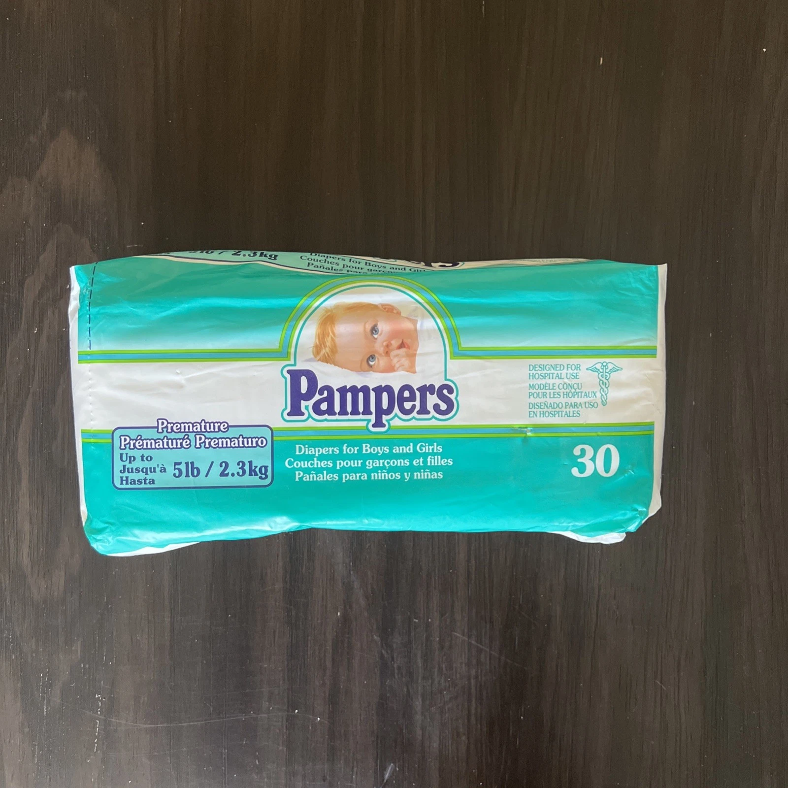 RARE Vintage 1995 Pampers Diapers Unopened SEALED FULL PACKAGE 30 Size Premature