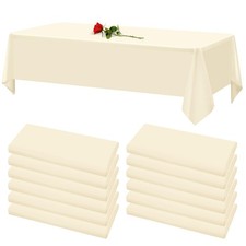 Ymhpride 12 Pack Beige Tablecloths For Rectangle Tables Stain And Wrinkle
