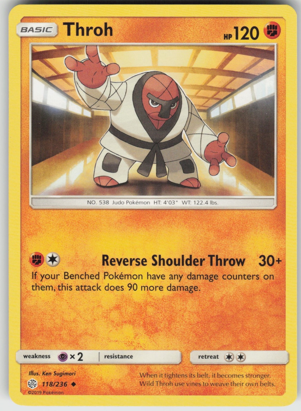 Throh 118/236 SM - Cosmic Eclipse Pokemon Near Mint NM