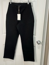 NWT Quince Woman’s Black Ultra Stretch Ponte Straight Leg Pants Size S Comfort