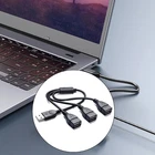 USB 2.0 to 3 Female Port Hubs Expander for Keyboards Mouse and Peripherals