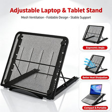 2 Pcs Foldable Laptop Stand Adjustable Aluminum Alloy Holder 6 Angles for 10-14"