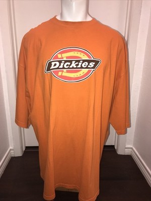 Dickies Logo Orange T-shirt Griffin Active Wear 100% Cotton SZ 5XL Pre-Shrunk