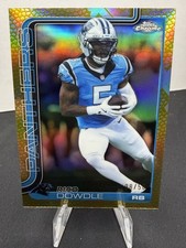 💥2025 Topps Chrome Rico Dowdle Gold Football Leather Refractor /50 #43 Panthers