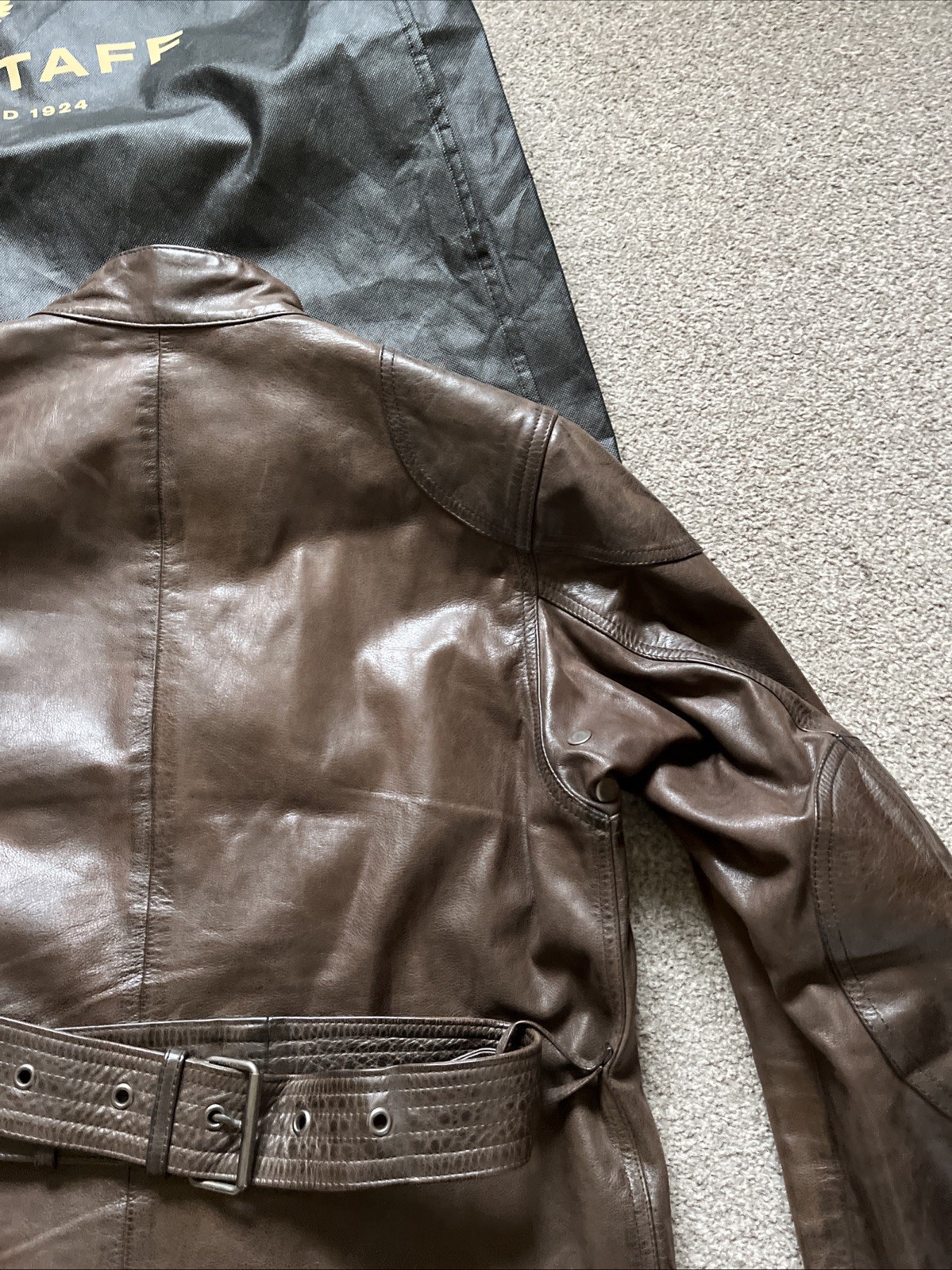 BELSTAFF PANTHER 1966 JACKET DARK BROWN Small UK36 /IT46 TRIALMASTER  RRP£1345 image 9
