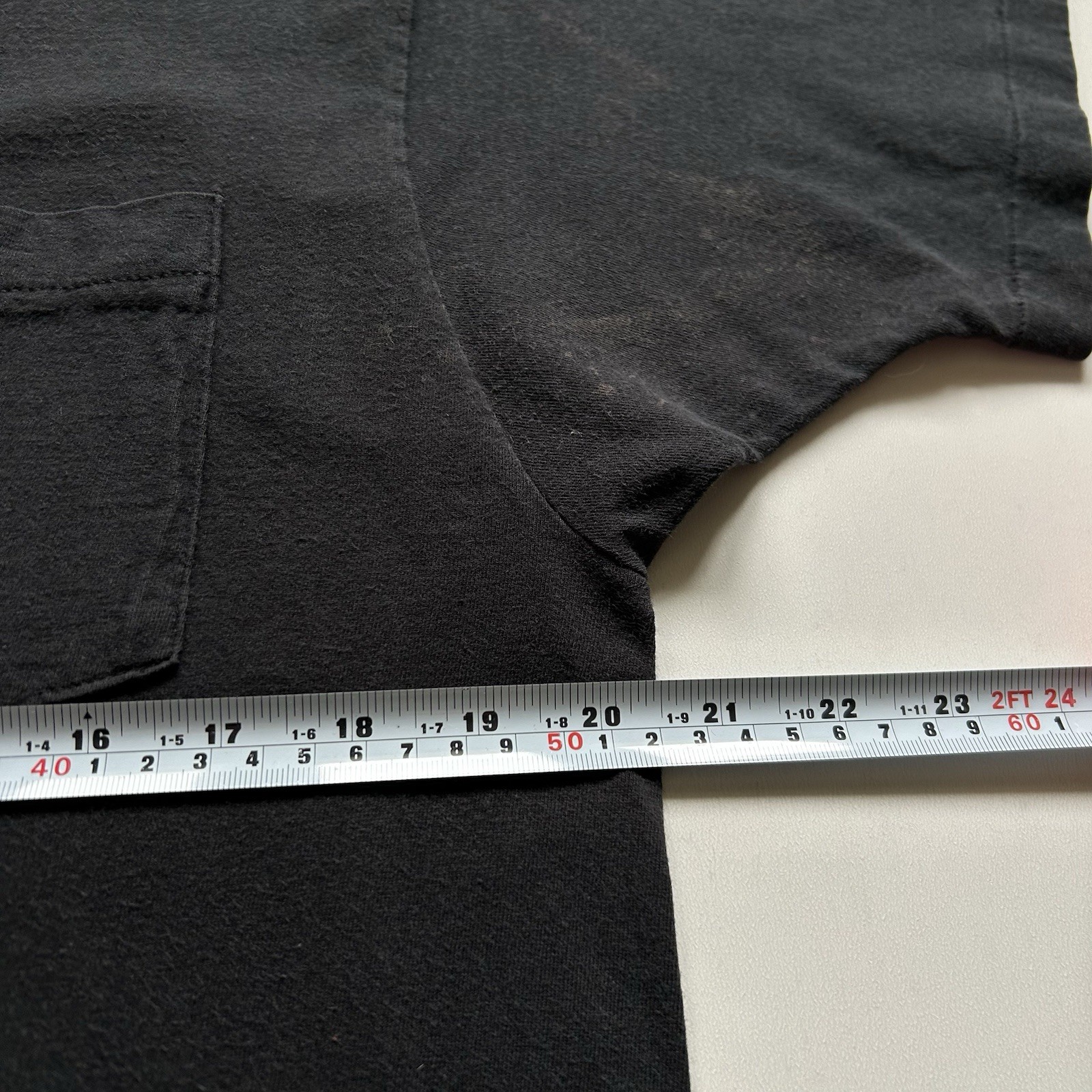 Vintage Faded Black Blank Pocket T-Shirt Men's Large 90s BVD Single Stitch Rare image 6