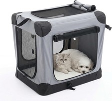 Portable Travel Dog Crate - Collapsible, 24" for Small Dogs Grey 