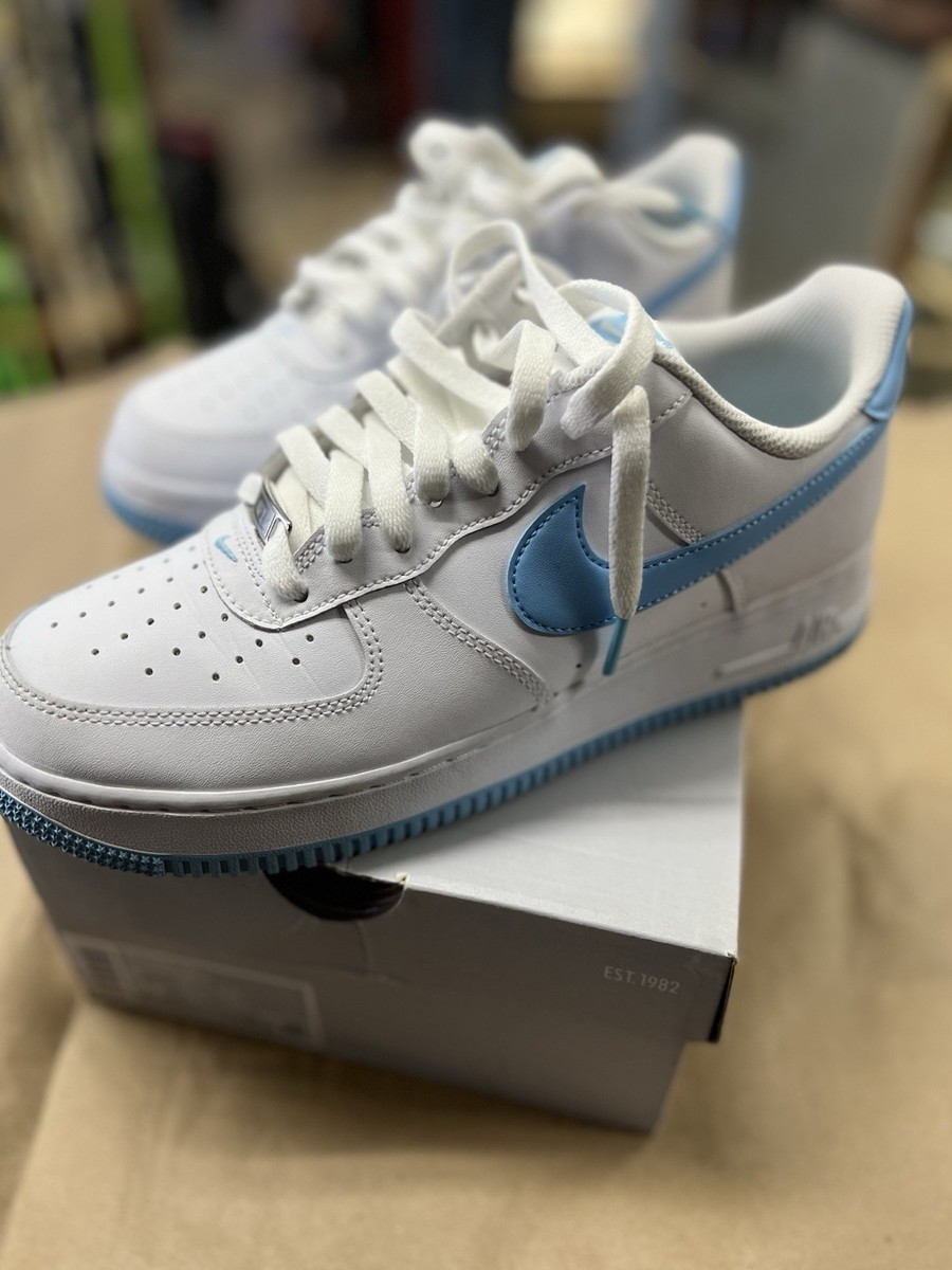 Nike Air Force 1 Low '07 White Aquarius Blue FQ4296-100 Size 8 | eBay