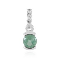 Cavill Mint Kyanit AnhäNger 0,58Ct Zirkon Rundschliff 925 Silber GrüN