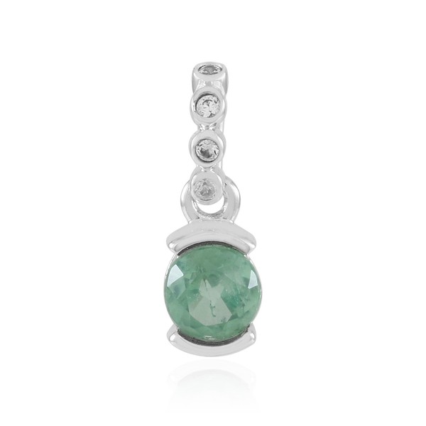 Cavill Mint Kyanit AnhäNger 0,58Ct Zirkon Rundschliff 925 Silber GrüN-image