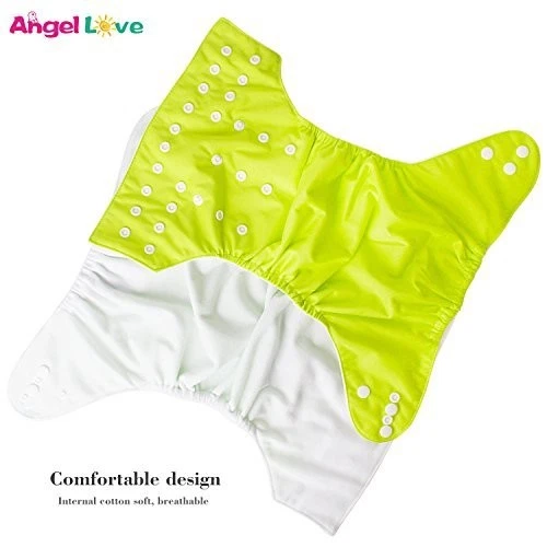 Angel Love 6 Pack Diaper Covers+6 Diaper Inserts+1 Wet Dry Bag Washable Cloth - Image 2 of 3