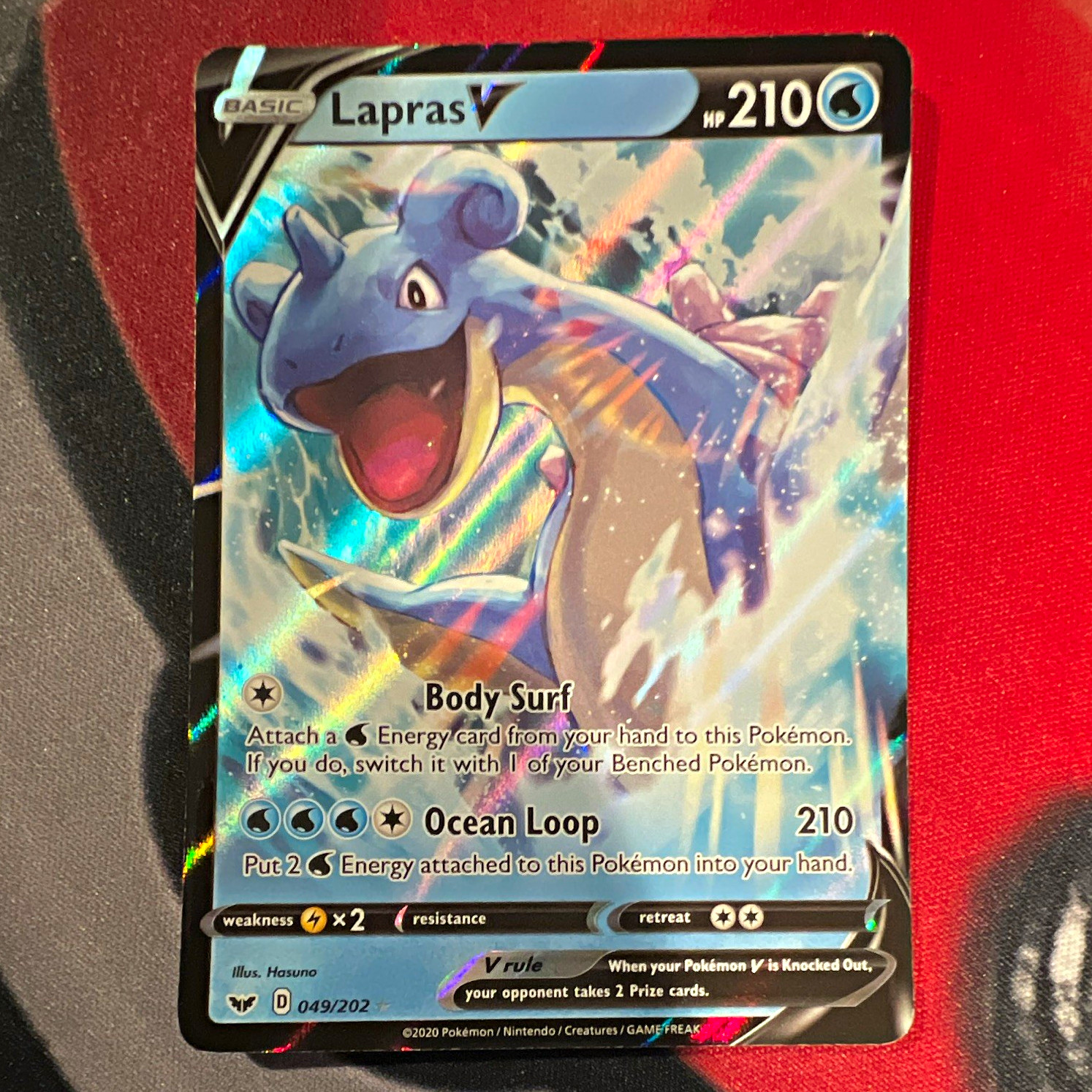 Pokemon TCG Lapras V 049/202 Sword & Shield Holo Full Art