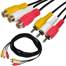Magicw 5Ft 3 RCA Male to 3 RCA Female Audio Video Extension Cable 3RCA Male to F