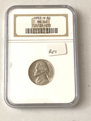 1953-S JEFFERSON NICKEL NGC MS 66