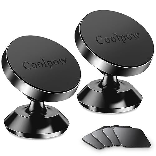 【2-PACK】Magnetic phone holder for car, [ Super Strong Magnet ] [ with 4 Metal...