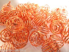 3x Coppertone Spiral Cages 20-25mm Pendants Charms Healing Crystals Reiki