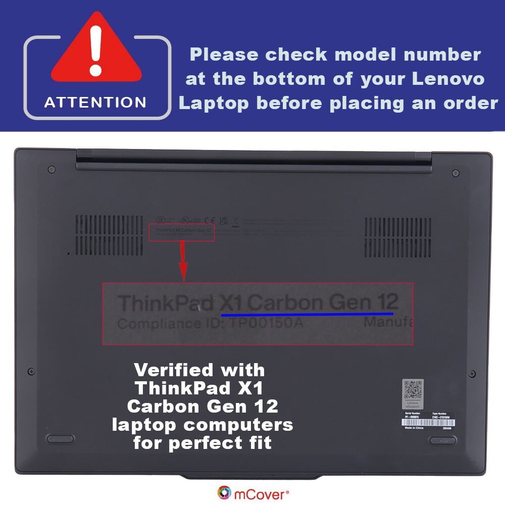 Custodia MCover Per Lenovo ThinkPad X1 Yoga Gen 6/7/8 E X1 Carbon Gen 9/10 - Nero, Policarbonato - Foto 13