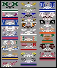 FULL SIZE Texas High Schools Helmet Decals