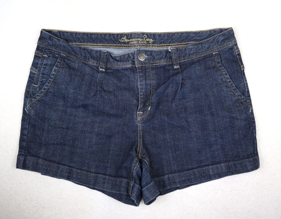 AMERICAN RAG CIE - PANTALONES CORTOS VAQUEROS LAVADO OSCURO PARA MUJER - TALLA 20 Foto 2 de 4