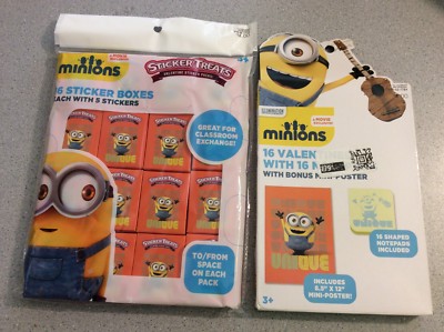 Minions Valentines Sticker Treats and Shaped Notepads with ...