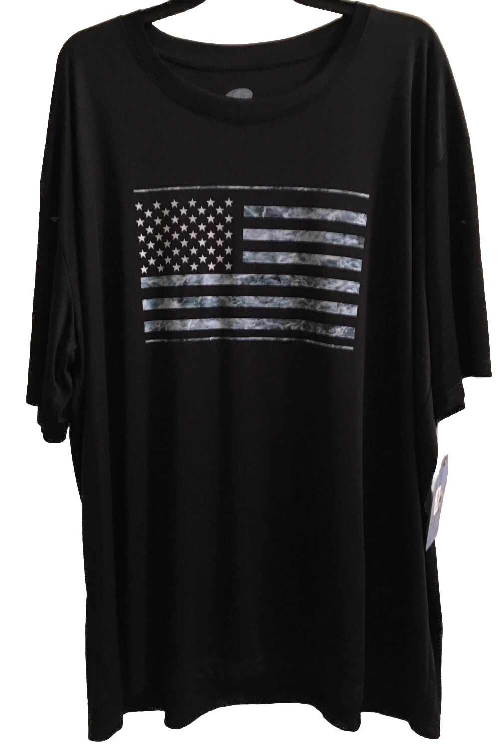 MOSSY OAK FISHING PATRIOTIC PERFORMANCE T-SHIRT Sz 3XL MENS BLACK S/S NWT