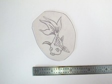 vtg 1960s 1970s Tattoo Flash acetate stencil Ocean - Cartoony Goldfish Koi OC1