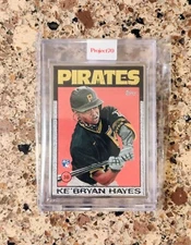 1986 Ke'Bryan Hayes Topps Baseball, Art by Jacob Rochester, Framed /51, SALE