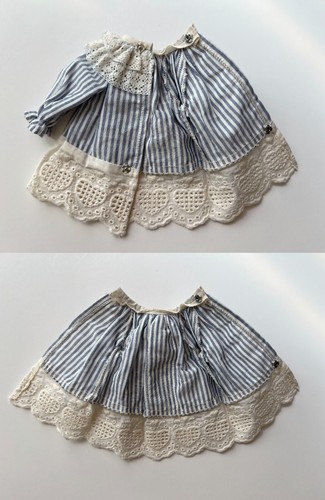 Blythe Doll Clothes -- Lovely Retro Style Blue Stripe Dress Set (RARE) - Picture 13 of 15
