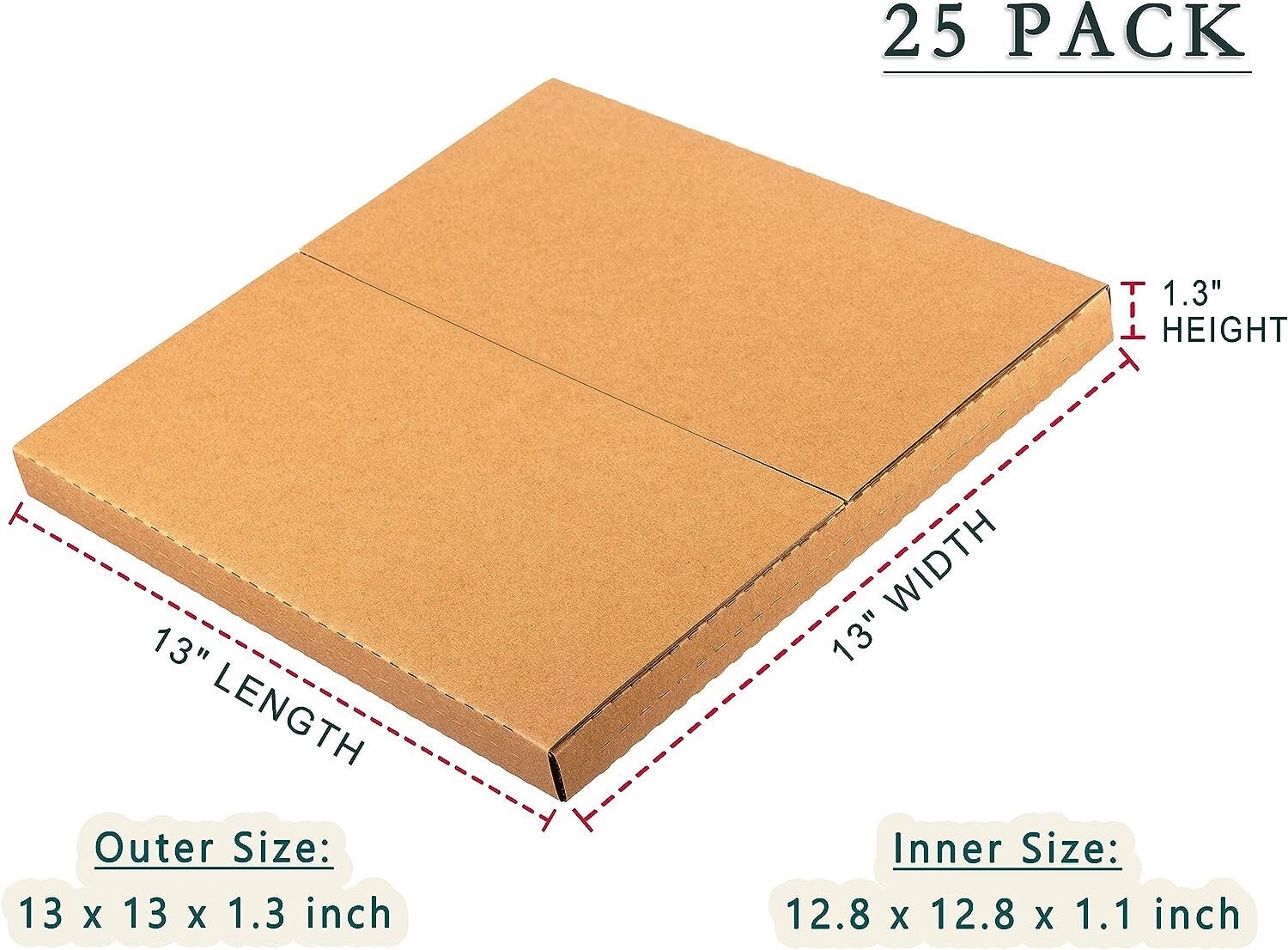 Vinyl Record Mailers 13x13x1 Inch LP Album Corrugated Cardboard Box25