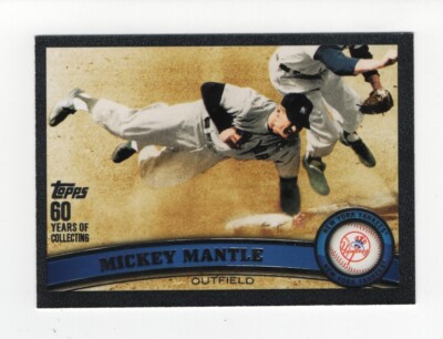 MICKEY MANTLE - HOF- VERY RARE - 2011 Topps #7 - 60 Years - Black Frame - 6/60